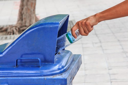 Professional team handling hazardous waste removal